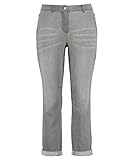  Samoon Damen Hose verkürzt Slim Jeans, Grau (Silver Fox Denim 204339), 44/L28