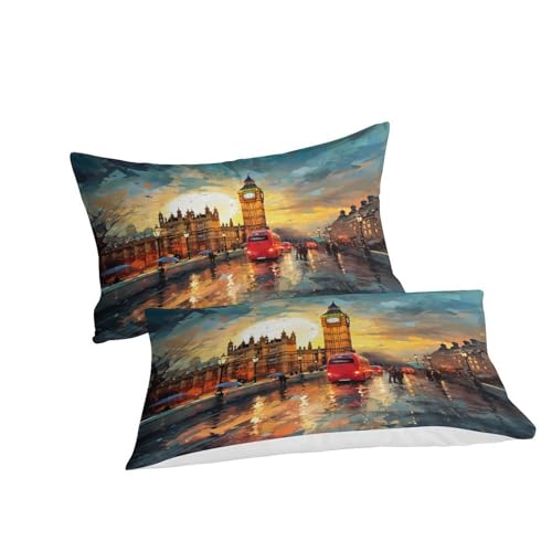 Housse de couette microfibre Londres 3D sans repassage avec zip invisible