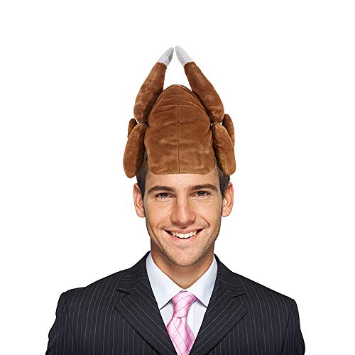 Kinrex Thanksgiving Turkey Soft Plush Costume Hat For Kids And Adults - Funny Friendsgiving Headwear Decoration - Measures 11.81" / 30 Cm. High And Wide - Brown #TOP5