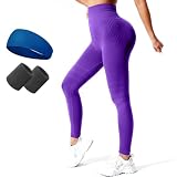 Cellumove - Leggings 3D - Redefine tu silueta sin esfuerzo, cintura alta para mujer, compresión para levantamiento de glúteos, leggings para yoga, uso diario, Morado (, L