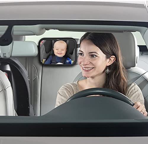 MONOJOY Baby Car Mirror for Back Seat, Baby Car Seat Mirror, Safety Crystal Clear view, Shatterproof Baby Rear View Mirror to See Rear Facing Infants,babies, Kids and Child