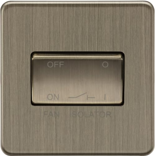 Knightsbridge 10A 3 pole Fan Isolator Switch - Antique Brass