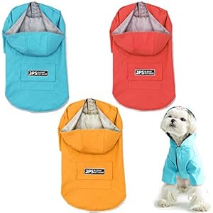 BPS regenjas voor huisdieren, waterdicht, met capuchon, voor kleine en grote honden, 100% polyester (XL, geel) BPS-9703AM