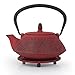 26 oz Japanese Cast Iron Pot Tea Set w/Trivet, Red