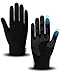Aegend Running Gloves Women Men Touch Screen Cycling Sports Mittens Liners Warm Gloves, Black, Medium