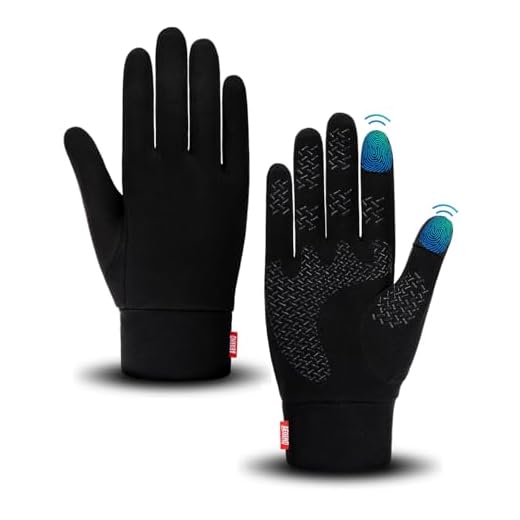 Aegend Running Gloves Women Men Touch Screen Cycling Sports Mittens Liners Warm Gloves, Black, Medium