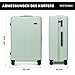 WITTCHEN Stripes Line Großer Koffer 76,5 x 50 x 29 cm (XL) | Hartschalen-Trolley ABS 96 l, 4 Rollen 360° | Koffer groß für Lufthansa/Eurowings/Ryanair, zahlenschloss, teleskopgriff | Farbe: Mintgrün