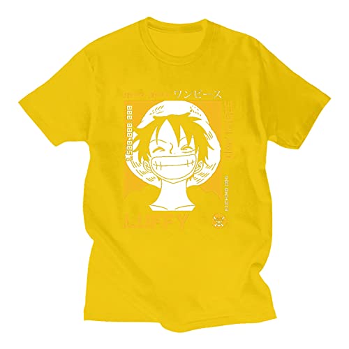 Camisetas De Verano De Una Pieza para Hombre, Camiseta De Manga Corta con Estampado De Luffy De Anime para Adolescentes, Camiseta De Manga Corta Holgada para Adolescentes Cover