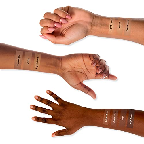 Luminess Silk Airbrush Spray Foundation Makeup Starter Kit - Full Coverage Foundation, Primer & Dual-Sided Buffing Brush - Buildable Coverage, Anti-Aging Formula Hydrates & Moisturizes (Shade - Warm) #TOP5