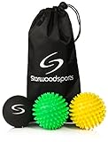 Massage Ball Set - 6 cm Lacrosse Ball, 7 cm Very Firm Spiky, 7 cm Medium Firm Spiky + Carry Bag