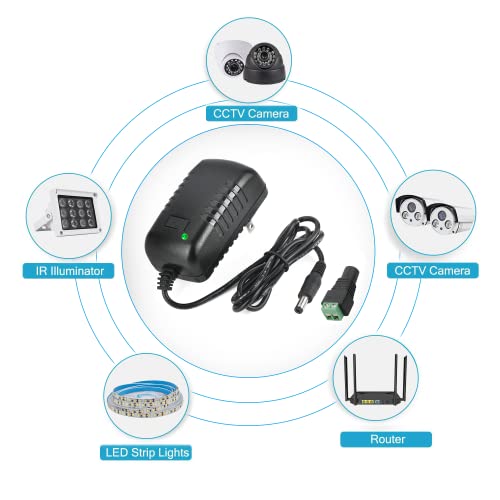 Ac Adapter, 12V/2A Ac Dc Switching Power Supply Adapter(Input 100-240V, Output 12V 2A) With Dc Connector 12V / 2A（1 Pack） #TOP5