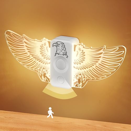Hoofun LED Luz Nocturna Infantil con Sensor de Movimiento Águila 3 Modos, Carga Rápida USB-C, 3000K Luz Cálida Adecuado para Habitación de Niños, Pasillo, Escalera y Más