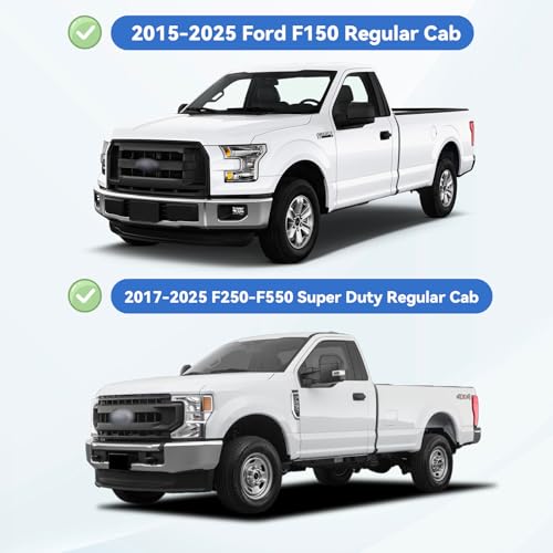 Window Visors Rain Guards for 2015-2025 Ford F150 Regular/Single Cab, Out-Channel Window Vent Wind Deflectors Visors Shades for 17-25 F250 F350 F450 Super Duty Standard Cab by YQAUTEC - Image 2