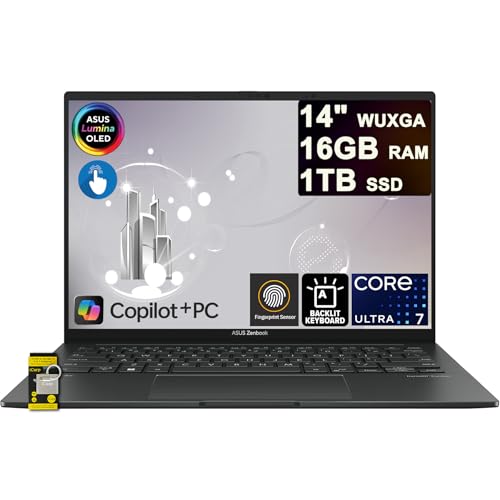 ASUS Zenbook 14 �m�[�g�p�\�R�� 14�C���` WUXGA OLED Touch (500nits HDR, 100% DCI-P3) Intel 16�R�A Ultra 7 255H (Beats Ultra 9 185H) 16GB RAM 