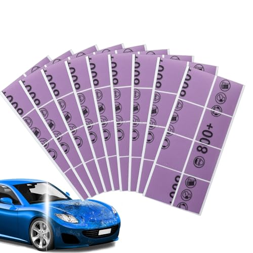 Papel de lija para carrocería de coche, para humidificación o seco, 72 hojas con grano 800+ de base textil para alisar muebles, armarios, manualidades, reparaciones, pintura, faros y