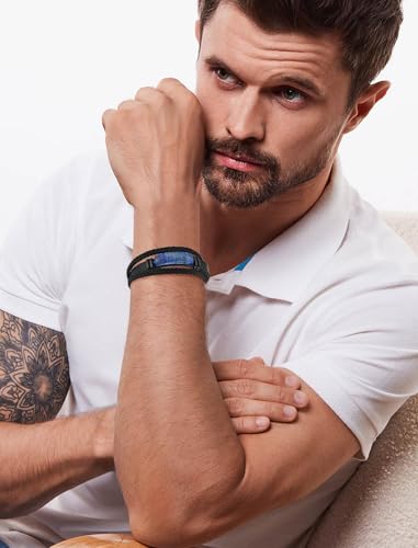 Lapis Lazuli Bracelets for Men Leather Black Bracelet4