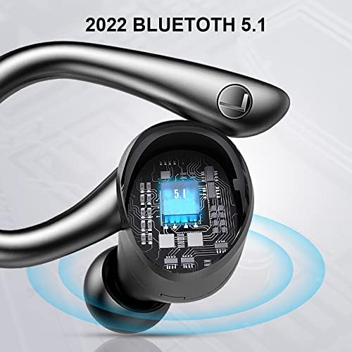 Wireless Earbuds Sport Headphones, Bluetoth 5.1 Running Headphones In Ear with Wireless Earphones CVC8.0 Immersive Sound, Cordless Ear buds IP7 Waterproof, Comfort Fit, Noise Cancelling,Touch Control