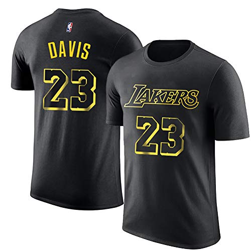 Brand Name Lakers Davis No. 23 Jersey de Cejas Gruesas/James 23 No. 6 Jersey/Camiseta de Manga Corta Camiseta de Media Manga Superior (Davis Black,L)