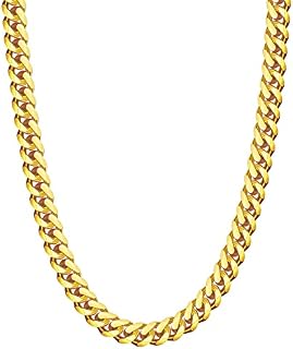 Evegfts Gold Chain | Silver Chain Men, 3.5/5/6/9/12MM Mens Chain Necklace Miami Cuban Chains for Men Women Jewelry Gift for Women Men Boy Girls Super Sturdy Shiny Mens Necklaces 18/20/22/24/26 Inch