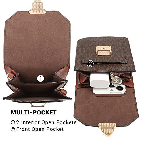 MKP Women Fashion Signature Lightweight Cute Small Crossbody Bags Cell Phone Purse Wallet Shoulder Bag With Snap Closure4
