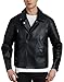 WULFUL Men's Leather Jackets, Faux Bomber Jacket for Men Motorcycle Lapel Asymmetric Zip-Up Slim Fit Biker Coat
