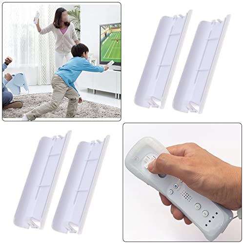 Create Idea 138-B-EC 4Pcs Battery Back Door Cover Shell Compatible With Nintendo Wii Remote Controller Replacement Plastic Battery Lid White thumb #3