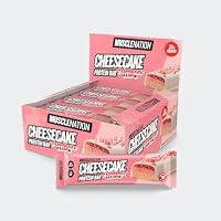 Muscle Nation Cheesecake Strawberry – Protein Bar Full of Flavour featuring a biscuity base layer topped with a soft cheesecake filling to Support Training Goals 12 x 50g