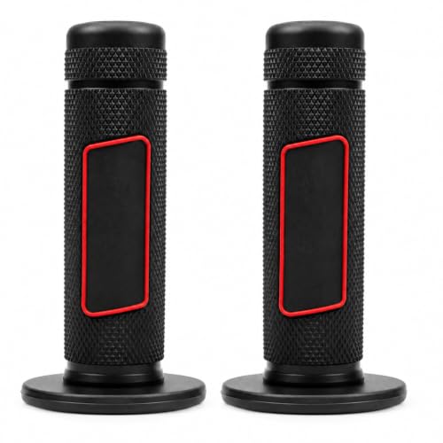 MEWFYI Moto Dirt Pit Bicicleta 7/8 Inch Manillar Goma De Freno Mano Apretones-Rojo, Punos Para Scooter Agarraderas Moto, Antideslizante Y Duradero, Para Manillar De Motos De Cross, Pitbike