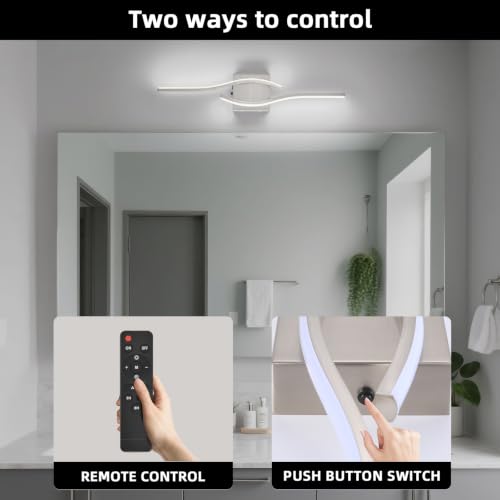 Image of Battery Operated Wall Sconce, Brushed Nickel USB Rechargeable Wireless Sconces set of 2, LED Dimming Wall Lamp 3 Color /Timer /Memory, Silve 23.6 Inch Wall Lights for Bedroom Living Room Hallway