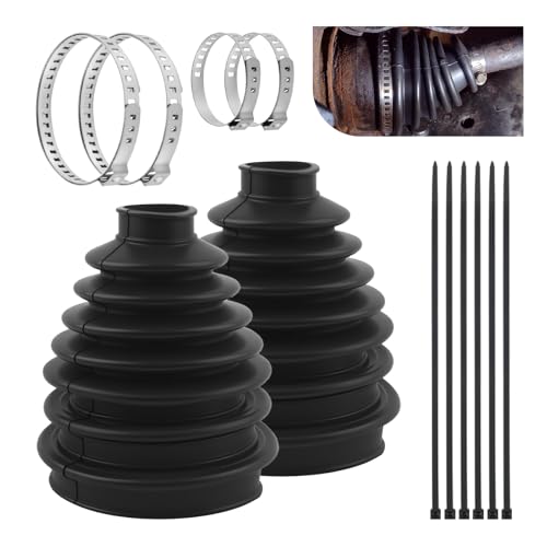 2PCS Larger Car CV Boot Repair Kit,Upgraded Car CV Axle Boot Repair Kit Includes Cable Ties/CVs Boots Clamp,Rubber Cars CVs Boots Kits for Dustproof and Waterproof Protection