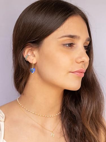 Handmade Murano Glass Heart Earrings for Women, Gold-Plated Drop Earrings, Lightweight Romantic Jewelry for Women, Anniversaries, Birthdays, Everyday Wear,Gift for Her3