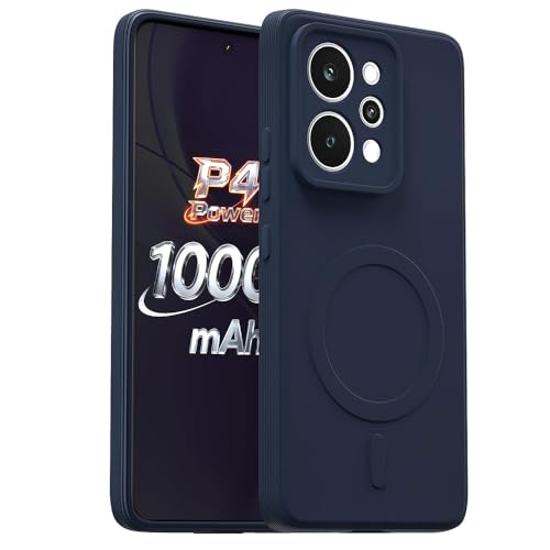 Image of Back Cover Realme P4 Power 5G | MagFit Ring Design (Non-Magnetic) | Shockproof Case | Anti-Slip Grip | Raised Camera Edges | Slim Protective Case for Realme P4 Power 5G (Steel Blue)