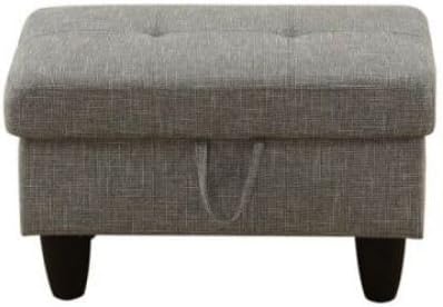 Ottoman Storage Ottoman Bench Linen Footrest Footstool with Hinged Lid for Living Room, Bedroom, Entryway, Grey-2, 28.5"X19"X17.5"