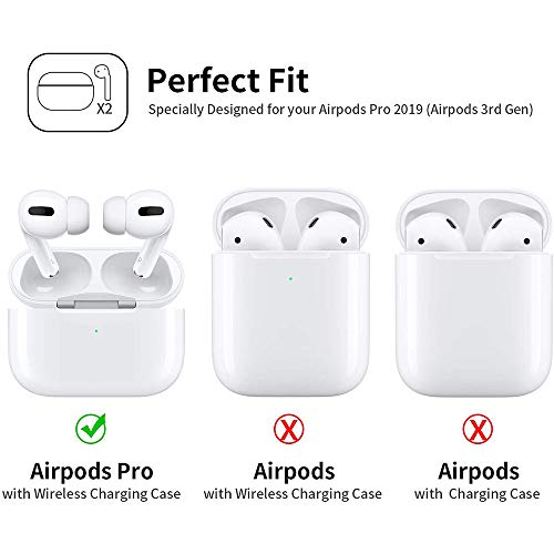 Capa FCXJTU para New AirPods Pro Case 2019, capa protetora de silicone líquido macio frontal LED vis