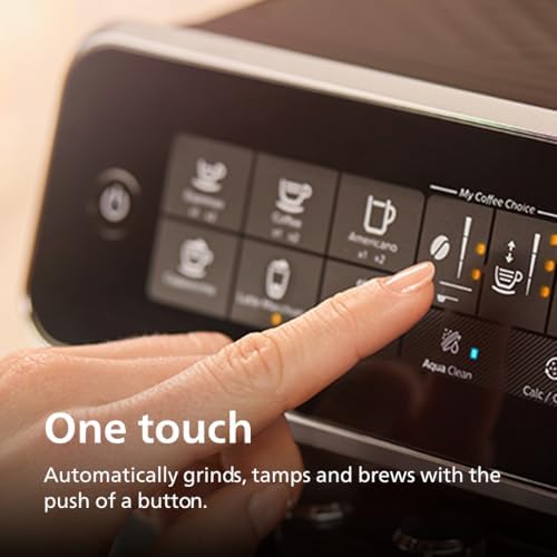 Philips 3200 Series Fully Automatic Espresso Machine, LatteGo Milk Frother, 5 Coffee Varieties, Intuitive Touch Display, 100% Ceramic Grinder, AquaClean Filter, My Coffee Choice, Black (EP3241/54) — view 2