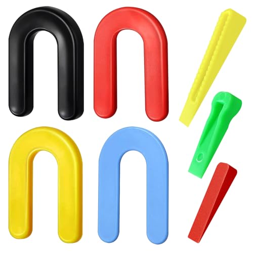 Waltool - Waltool 620Pcs U Shaped Tile Spacers and Tile Leveler Wedges Assortment Set, Plastic Shims for 1/4” 1/8", 1/12", 1/16", 3/16”, 1/32” Spacers and Leveling Installation