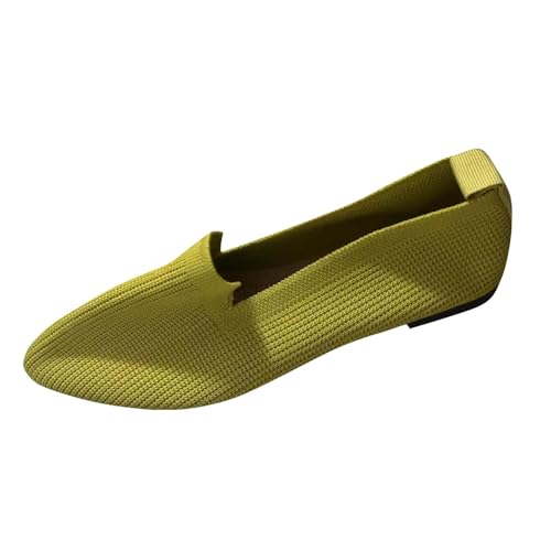 Women's Pointed Toe Knit Breathable Ballet Flats Fashion Casual Versatile Comfortable Casual Dress Slip On Flat Shoes