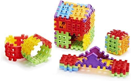 DEJUN Interlock Blocks Toys, Kids Building Blocks Set, Educational Toys, Construction Play Board Building Blocks,Best Gift for Kids,Educational Conventional Toys Gift for Boys Girls (120 PCS)