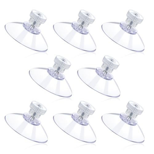 8 PCS Window Suction Cups with Metal Screw Rods and Nuts, Clear Screw Suction Cups for Glass, Window Suckers for Glass Bathroom Wall Door Car Shade