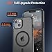 SUPFINE Magnetic for iPhone 14 Case & iPhone 13 Case (Compatible with MagSafe)(Military Grade Drop Protection) Translucent Matte Shockproof Phone Cover,Black