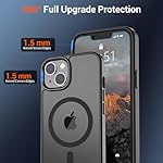 SUPFINE Magnetic for iPhone 14 Case & iPhone 13 Case (Compatible with MagSafe)(Military Grade Drop Protection) Translucent Matte Shockproof Phone Cover,Black - Image 4