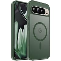 FNDMIL Custodia Per Google Pixel 9/9 Pro Con MagSafe E Supporto Pieghevole - Antiurto Militare, Silicone Opaco Traslucido (Nero) - 2