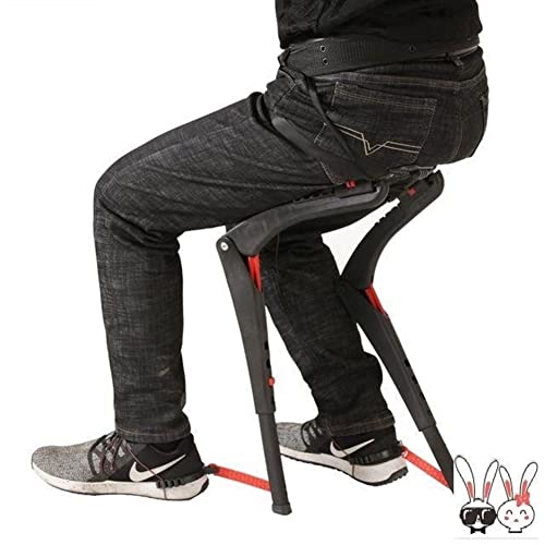 Cyanq Foldable Camping Stool Adjustable Height Outdoor Wearable Seat Portable Seat Portable Fishing Stool With Bag (Color : Black) #TOP1