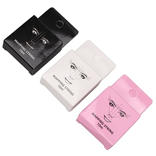 3pcs 32.8ft Negro Blanco Rosa Cadena de Mapeo de Cejas 5ml Cadena de Microblading Preentintada Fácil de Limpiar Suministros de Microblading para Diseñadores de Cejas y