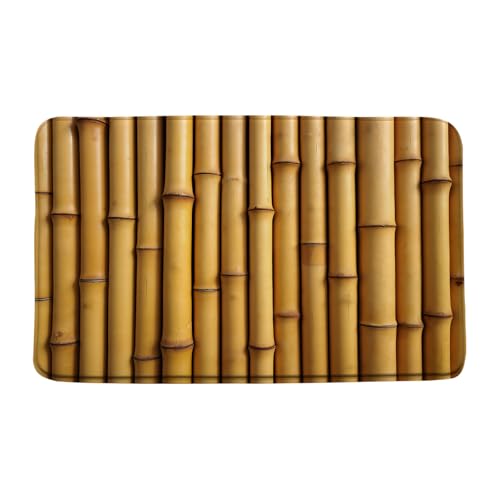 GCTNBJL Bamboo Bath Mat Vintage Brown Bamboo Asian Plant Nature 3D Print Home Office Bedroom Doormat Bathroom Toilet Floor Rug,17.8x29.5 Inch