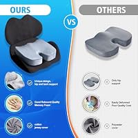 Lexeme X Large Memory Foam Seat Cushion Lumbar Support Pillow for Sciatica & Tailbone Pressure Relief Coccyx Pad for Office Chair, Car,Wheelchair,Home,Office — image 6