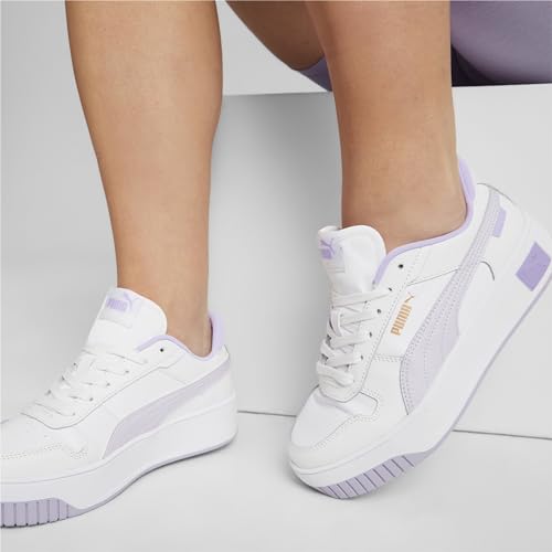 Image of PUMA Women's Cali X Hk WN's Sneaker, 1, Puma White Spring Lavender Puma Gold, 4.5 UK