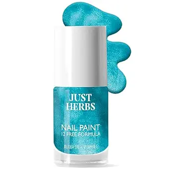 Just Herbs Nail Polish 12 Chemical Free Formula Quick Dry, Glossy Finish and Long Lasting Nail Paints