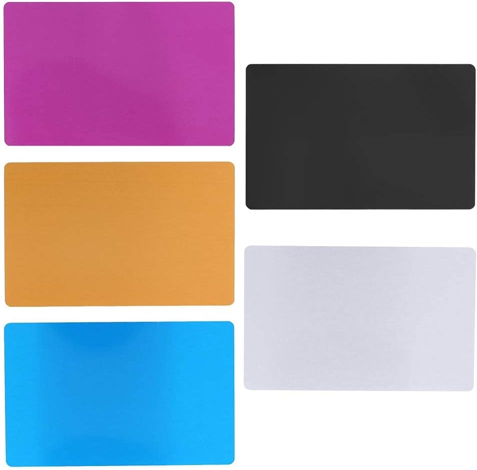 Oumefar 50 Pcs Premium Engraved Metal Business Cards Blank Aluminum Alloy Name Cards for Professional Networking Corporate Events (Purple)