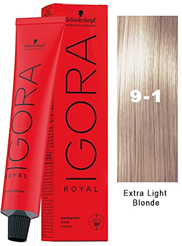 Schwarzkopf Professional Igora Royal Permanent Hair Color (with Sleek Tint Brush) (9-1 Extra Light Ash Blonde) 2